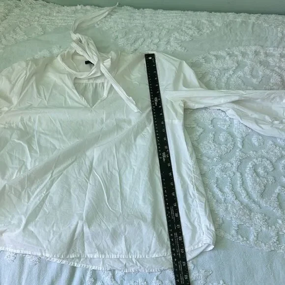 J.Crew 100% Cotton Tie Neck Top - Picture 5 of 5